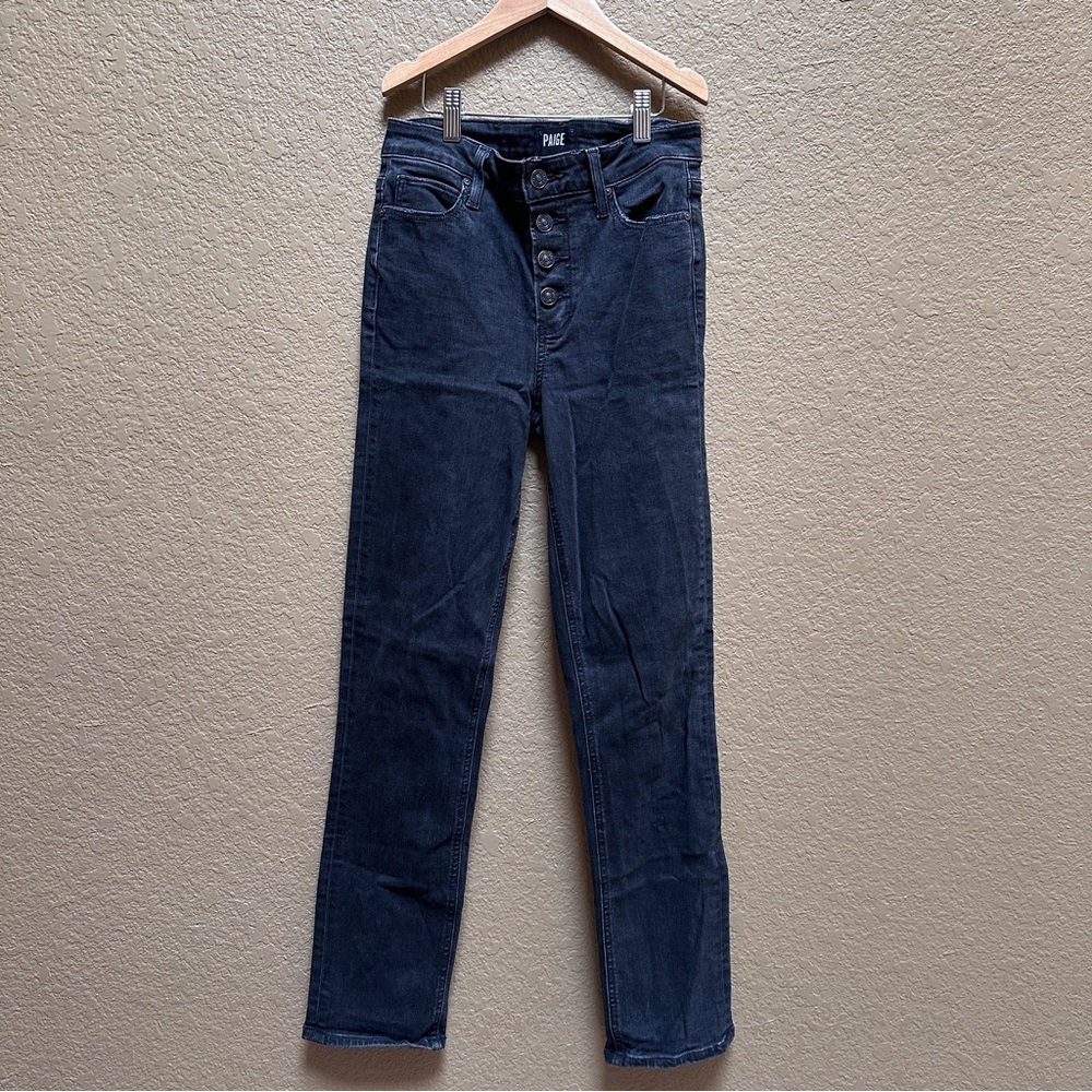 Paige Straight Leg Black Jeans